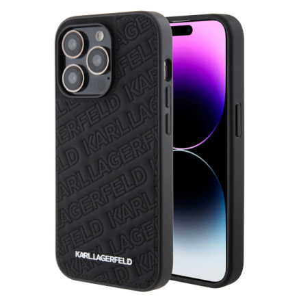 Karl Lagerfeld PU Quilted Pattern Zadní Kryt pro iPhone 15 Pro Max Black, KLHCP15XPQKPMK