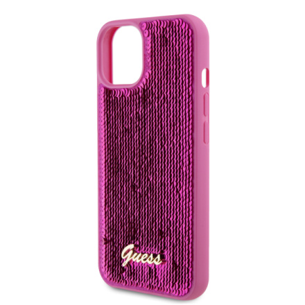 Guess Sequin Script Logo Zadní Kryt pro iPhone 13 Magenta, GUHCP13MPSFDGSF