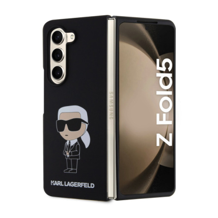 Karl Lagerfeld Liquid Silicone Ikonik NFT Zadní Kryt pro Samsung Galaxy Z Fold 5 Black, KLHCZFD5SNIKBCK