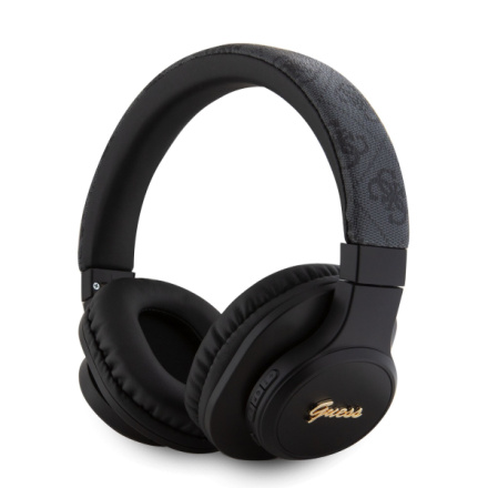 Guess PU Leather 4G Tone on Tone Script Logo BT5.3 Stereo Headphone Black, GUBH604FEMK