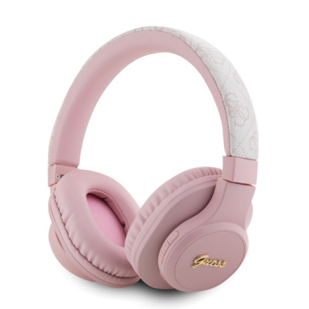 Guess PU Leather 4G Tone on Tone Script Logo BT5.3 Stereo Headphone Pink, GUBH604FEMP