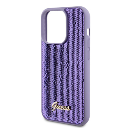 Guess Sequin Script Logo Zadní Kryt pro iPhone 15 Pro Max Purple, GUHCP15XPSFDGSU