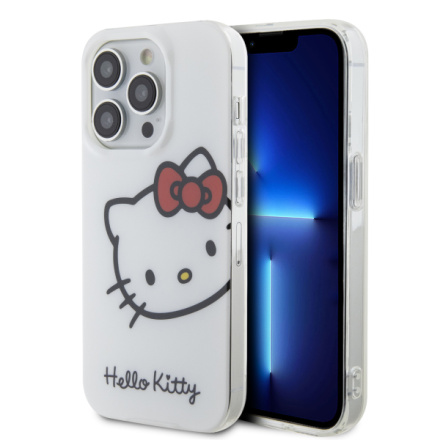Hello Kitty IML Head Logo Zadní Kryt pro iPhone 13 Pro White , HKHCP13LHCKHST