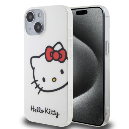 Hello Kitty IML Head Logo Zadní Kryt pro iPhone 15 White , HKHCP15SHCKHST