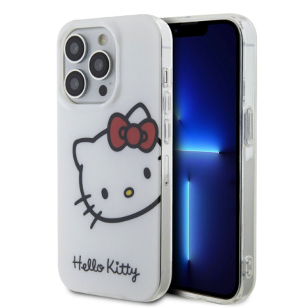 Hello Kitty IML Head Logo Zadní Kryt pro iPhone 15 Pro White , HKHCP15LHCKHST