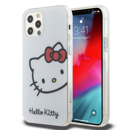Hello Kitty IML Head Logo Zadní Kryt pro iPhone 12/12 Pro White , HKHCP12MHCKHST