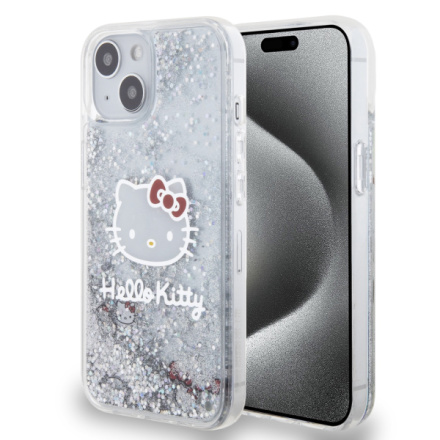 Hello Kitty Liquid Glitter Electroplating Head Logo Zadní Kryt pro iPhone 12/12 Pro Transparent, HKHCP12MLIKHET