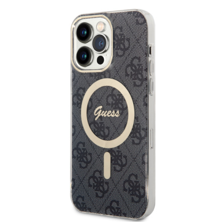 Guess IML 4G MagSafe Zadní Kryt pro iPhone 15 Pro Max Black, GUHMP15XH4STK