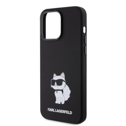 Karl Lagerfeld Liquid Silicone Choupette NFT Zadní Kryt pro iPhone 15 Pro Max Black, KLHCP15XSNCHBCK