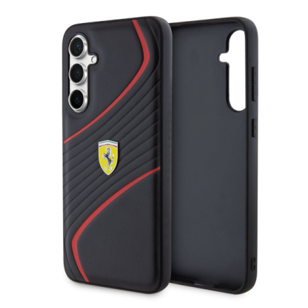 Ferrari PU Carbon Twist Zadní Kryt pro Samsung Galaxy S23 FE Black, FEHCS23FEPTWK