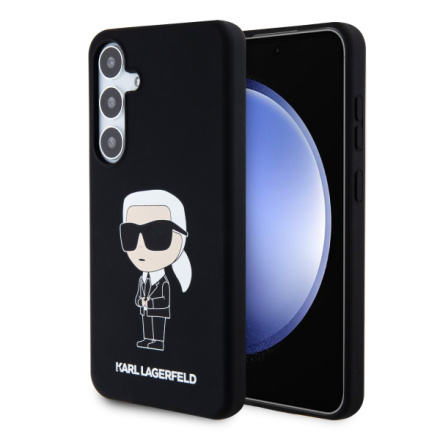 Karl Lagerfeld Liquid Silicone Ikonik NFT Zadní Kryt pro Samsung Galaxy S24+ Black, KLHCS24MSNIKBCK