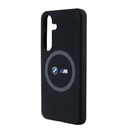 BMW M Printed Round and Logo Magsafe Silikonový Kryt pro Samsung Galaxy S24 Black, BMHMS24S23SROK