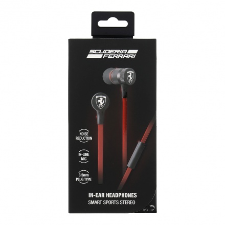 FETEPWIRE Ferrari Training Stereo Earphone Red, 2438626