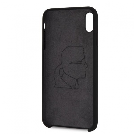 KLHCPXSLBKS Karl Lagerfeld Silver Logo Silicone Case Black pro iPhone X/XS, 2440671