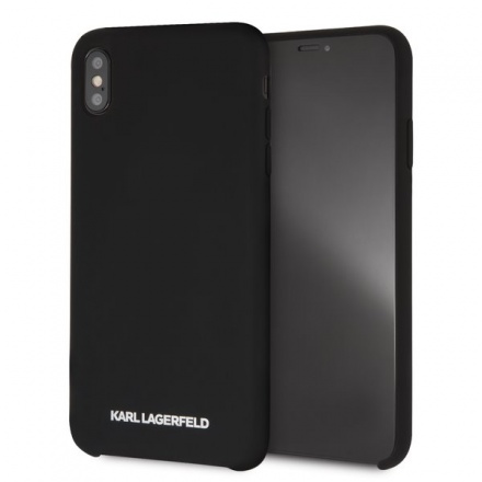 KLHCPXSLBKS Karl Lagerfeld Silver Logo Silicone Case Black pro iPhone X/XS, 2440671