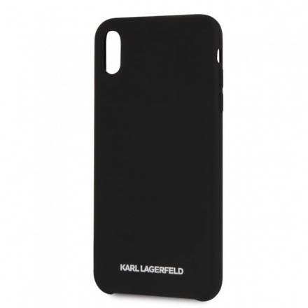 KLHCI61SLBKS Karl Lagerfeld Silver Logo Silicone Case Black pro iPhone XR, 2440682