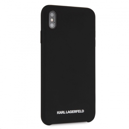 KLHCI65SLBKS Karl Lagerfeld Silver Logo Silicone Case Black pro iPhone XS Max, 2440683