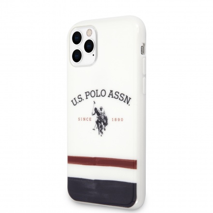 USHCN65PCSTRB U.S. Polo TPU Tricolor Blurred Kryt pro iPhone 11 Pro Max White, 2450940