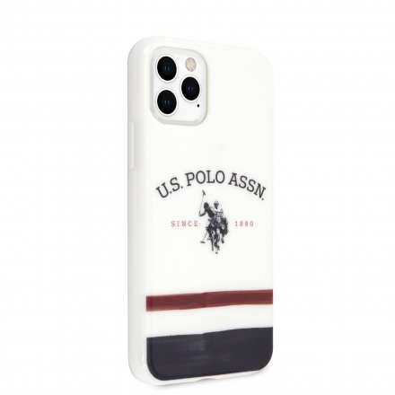 USHCN65PCSTRB U.S. Polo TPU Tricolor Blurred Kryt pro iPhone 11 Pro Max White, 2450940
