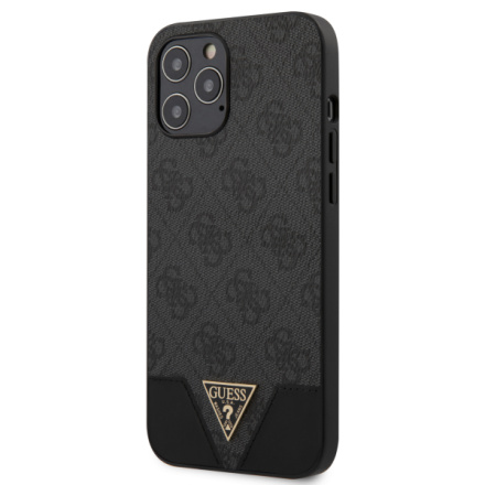 Guess 4G Triangle Zadní Kryt pro iPhone 12 Pro Max 6.7 Grey , GUHCP12LPU4GHBK