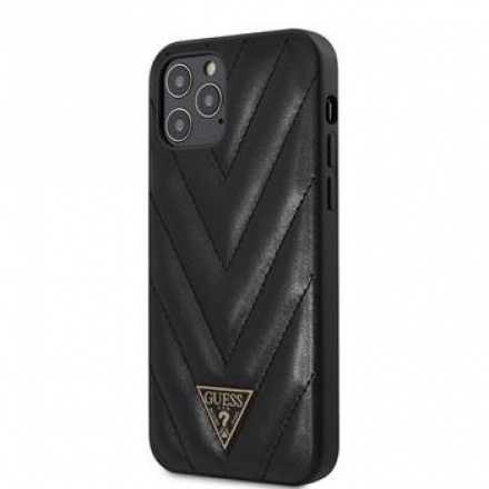 GUHCP12LPUVQTMLBK Guess V Quilted Zadní Kryt pro iPhone 12 Pro Max 6.7 Black, 2453501