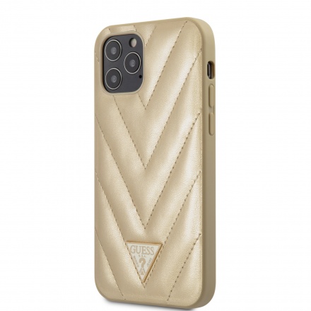GUHCP12MPUVQTMLBE Guess V Quilted Zadní Kryt pro iPhone 12/12 Pro 6.1 Gold, 2453503