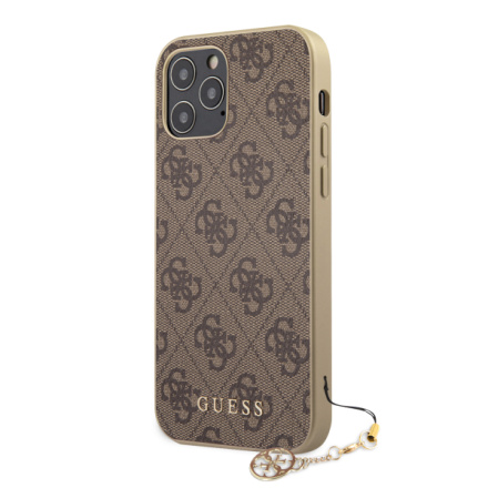 Guess 4G Charms Zadní Kryt pro iPhone 12/12 Pro 6.1 Brown, GUHCP12MGF4GBR