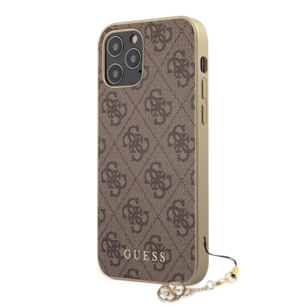 Guess 4G Charms Zadní Kryt pro iPhone 12 Pro Max 6.7 Brown, GUHCP12LGF4GBR