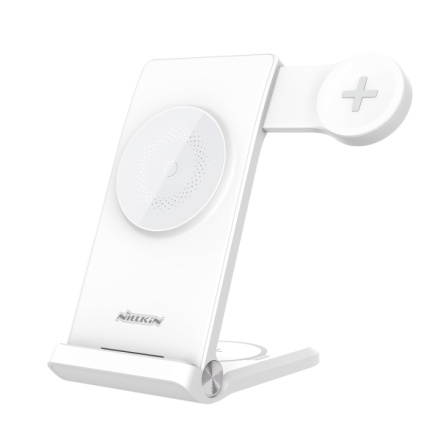 Nillkin PowerTrio 3v1 Bezdrátová Nabíječka MagSafe pro Samsung Watch White, 57983112829