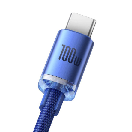 Baseus  Crystal Shine Series Datový Kabel USB - USB-C 100W 2m Blue, CAJY000503