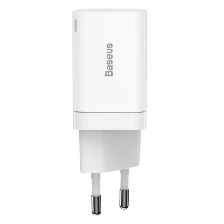 Baseus  Super Si Quick Nabíječka USB + USB-C 30W White, CCSUPP-E02