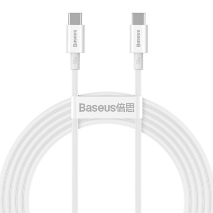 Baseus  Superior Fast Charging Datový Kabel USB-C - USB-C 100W 2m White, CATYS-C02