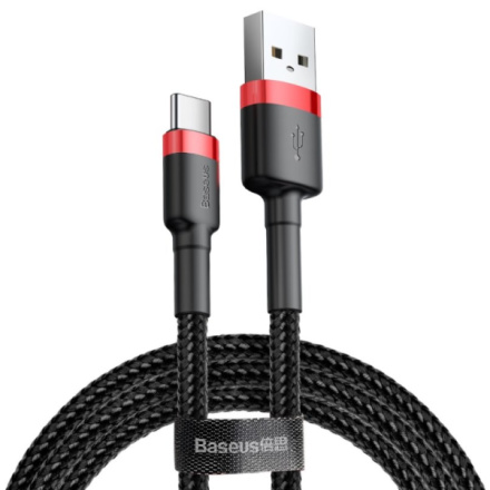 Baseus  Cafule Kabel USB-C 3A 1m Red/Black, CATKLF-B91