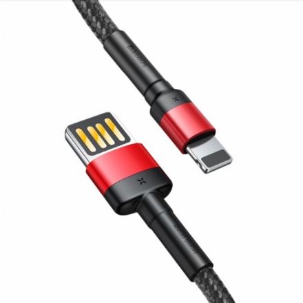 Baseus  Cafule Kabel USB to Lightning Double Sided 2.4A 1m Red/Black, CALKLF-G91
