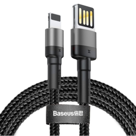 Baseus  Cafule Kabel USB to Lightning Double Sided 1.5A 2m Grey/Black, CALKLF-HG1