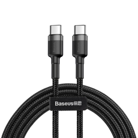 Baseus  Cafule Kabel USB-C 60W 1m Gray/Black, CATKLF-GG1