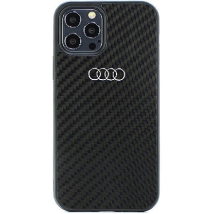 Audi Carbon Fiber Zadní Kryt pro iPhone 12/12 Pro Black , AU-TPUPCIP12P-R8/D2-BK