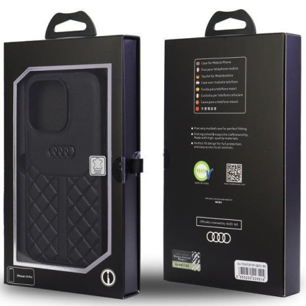 Audi Genuine Leather Zadní Kryt pro iPhone 13/13 Pro Black, AU-TPUPCIP13P-Q8/D1-BK