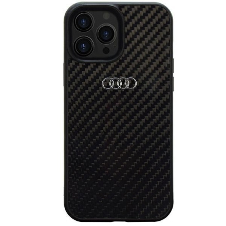 Audi Carbon Fiber Zadní Kryt pro iPhone 13 Pro Max Black , AU-TPUPCIP13PM-R8/D2-BK