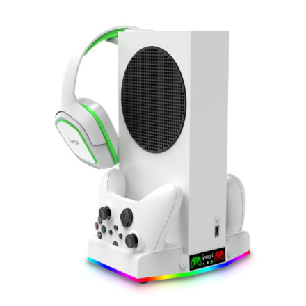 iPega XBS011S Multifunkční Nabíjecí RGB Stojan s Chlazením pro Xbox Series S + 2ks Baterií, PG-XBS011S