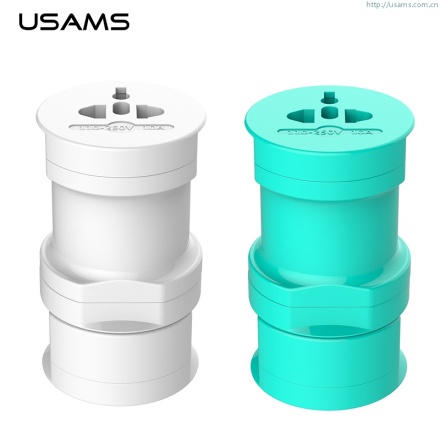 USAMS Multi Socket Universal Dobíjecí Adapter Cyan (EU Blister), 29392
