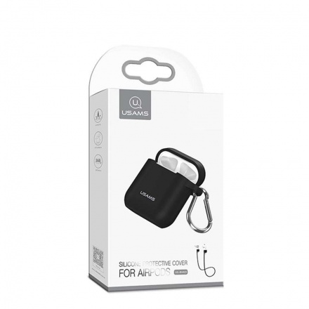 USAMS BH423 Silikonové Pouzdro pro AirPods Black, 2439947