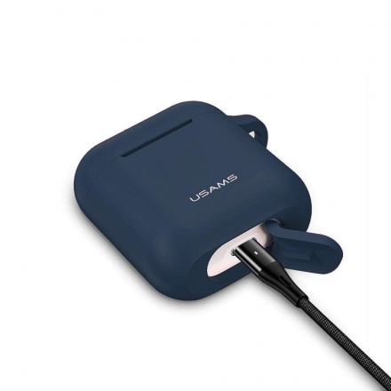 USAMS BH423 Silikonové Pouzdro pro AirPods Blue, 2439948