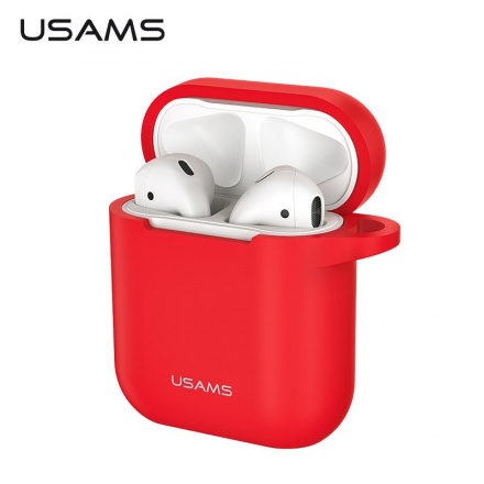 USAMS BH423 Silikonové Pouzdro pro AirPods Red, 2439949