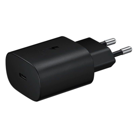 EP-TA800EBE Samsung USB-C 25W Cestovní nabíječka Black (OOB Bulk), GP-PTU021SOABQ