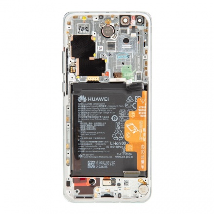 Huawei P40 Pro LCD Display + Dotyková Deska + Přední Kryt Ice White (Service Pack), 2451901