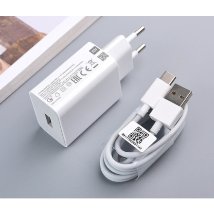 Xiaomi MDY-11-EP USB 22,5W Cestovní Nabíječka + USB-C Datový Kabel White (Bulk), MDY-11EP