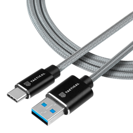 Tactical Fast Rope Aramid Cable USB-A/USB-C 0.3m Grey, 57983104165