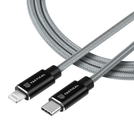 Tactical Fast Rope Aramid Cable USB-C/Lightning MFI 0.3m Grey, 57983104174