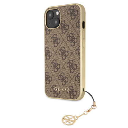 Guess 4G Charms Zadní Kryt pro iPhone 13 Brown, GUHCP13MGF4GBR